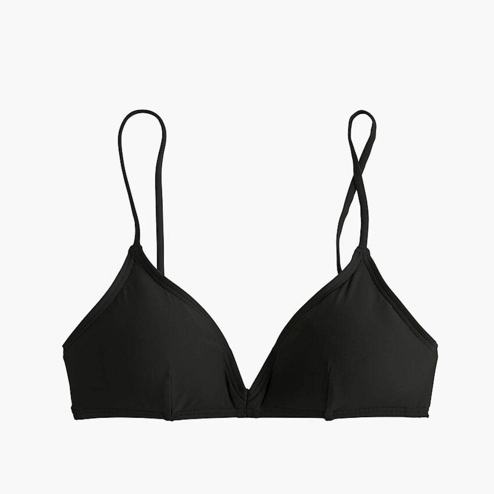 J. CREW French Black Bikini Top Classic Chic - Picture 2 of 7
